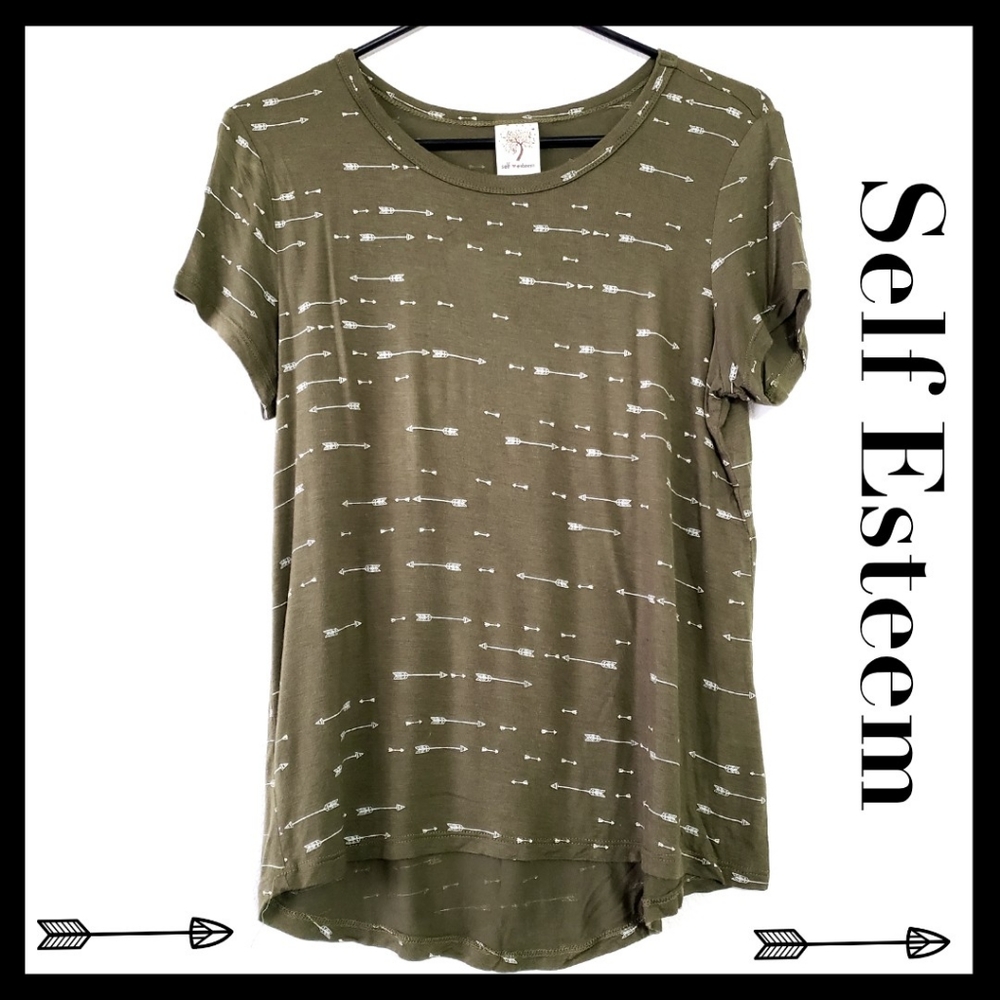 $  3/$15 SelfEsteem:Size:S/Green Arrow Graphic Tee